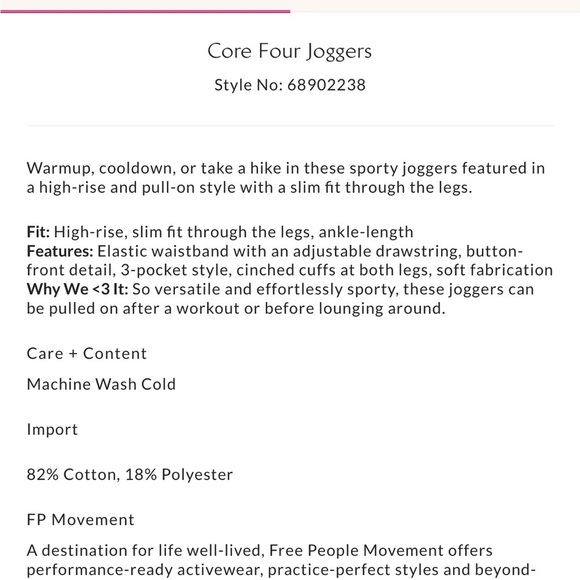 FP Movement Core Four Jogger Sweatpants - Picture 5 of 12